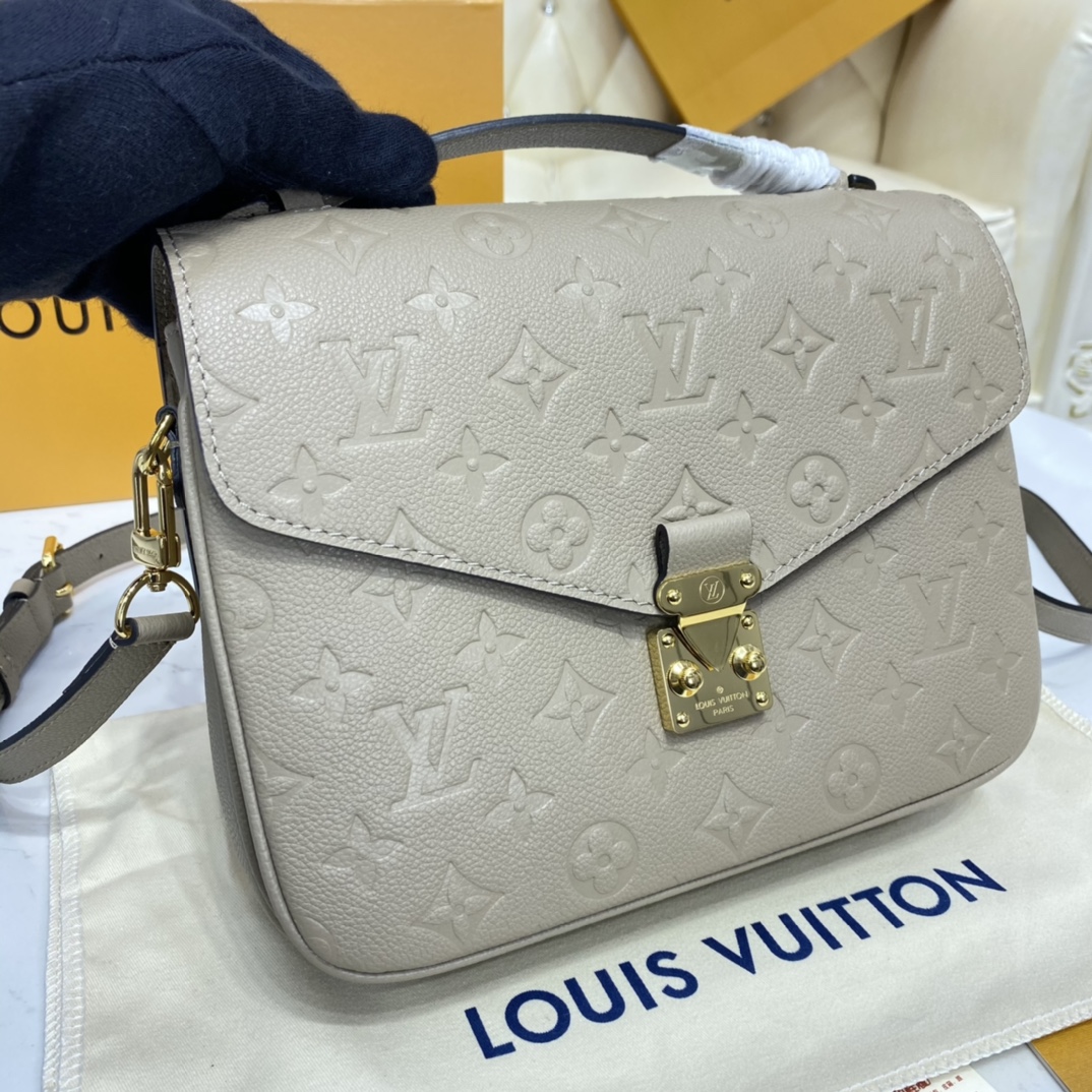 Louis Vuitton POCHETTE METIS Handbag Monogram Empreinte M44881 Tourterelle Grey